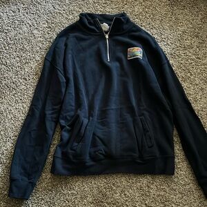 ron jon surf shop navy blue quarter zip with patch in size xl